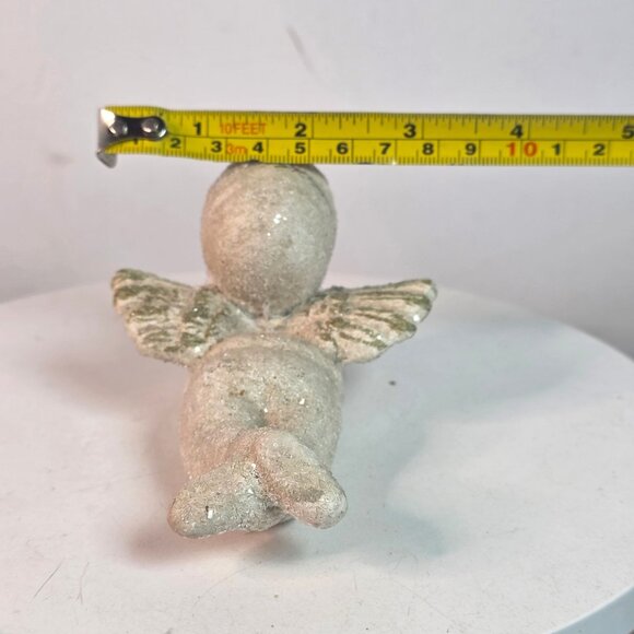 Vintage Walnut Ridge Chalkware Angel Figurine With Glitter Finish - Picture 4 of 9